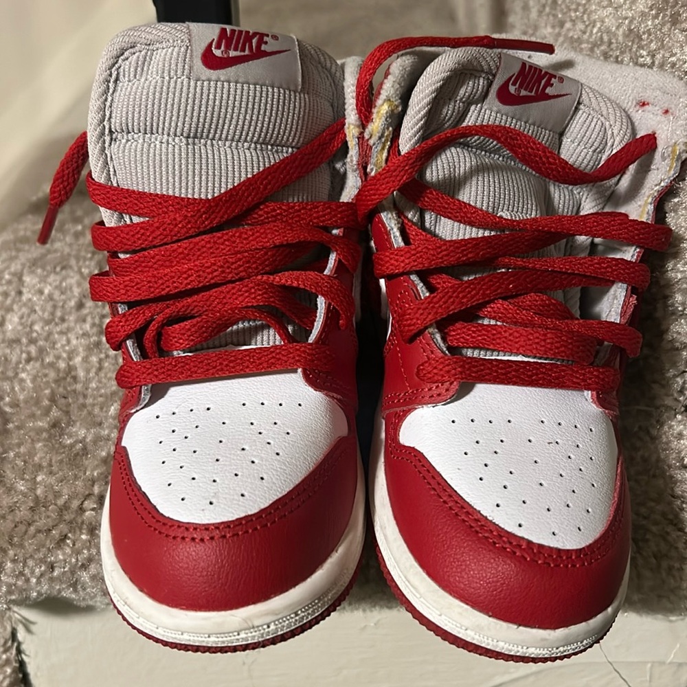 Nike 1s Red and White Sneakers